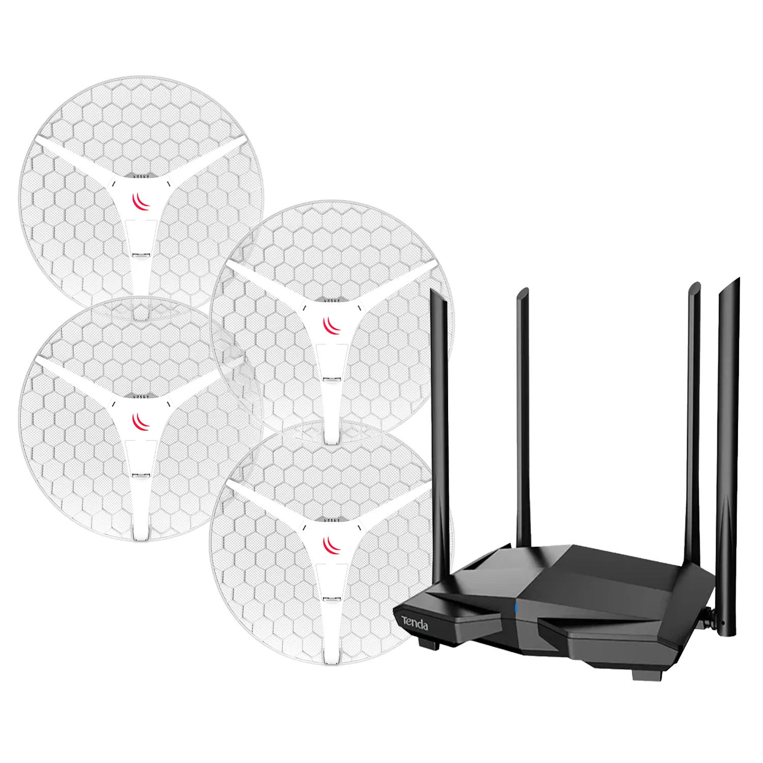 MikroTik LHG XL HP5 (4 PACK) & Tenda AC10 Router (x4) Bundle