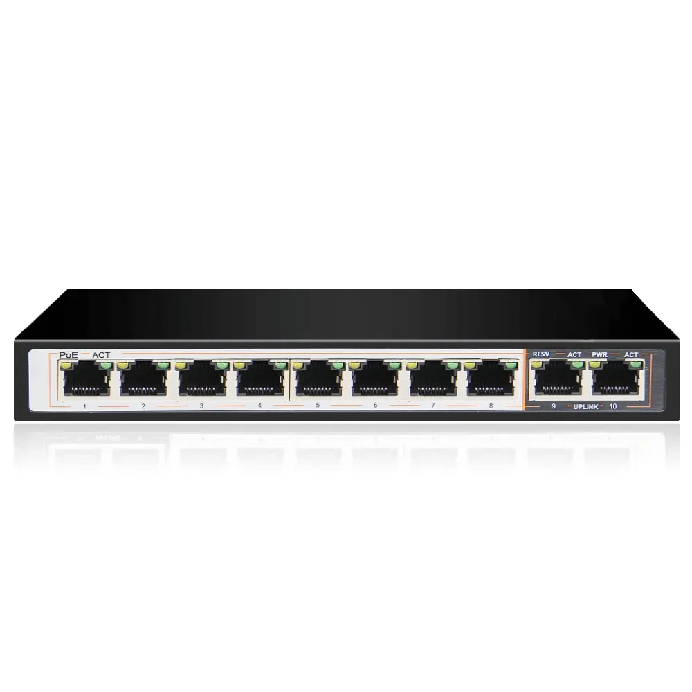 UltraLAN 8-Port 10/100 PoE Switch + 2 FE Uplink - 96W with AI Watchdog