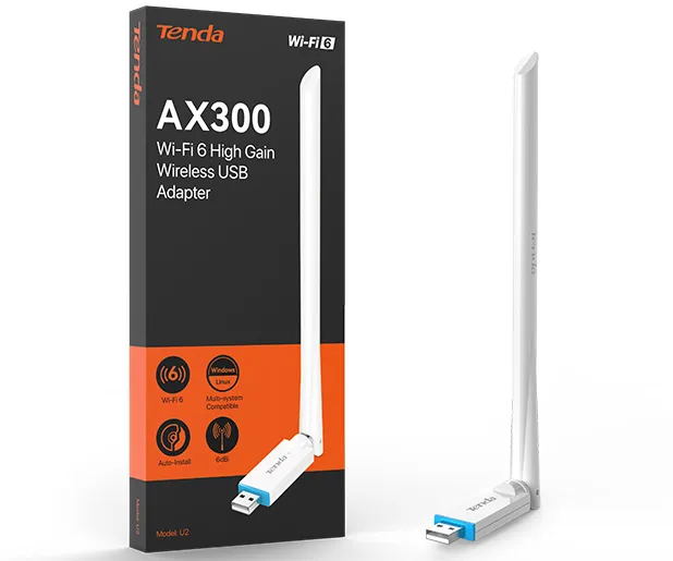 Tenda AX300 Wi-Fi 6 High Gain Wireless USB Adapter (TND-USB-U2)