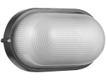 Ellies Illume Series - AC Oval Bulkhead - Aluminium + Glass - E27 Base -BK