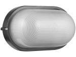 Ellies Illume Series - Large AC Oval Bulkhead - Aluminium + Glass - E27- Base -BK