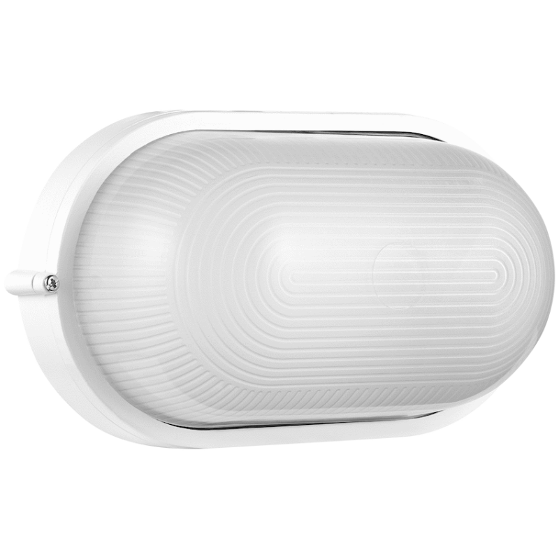 Ellies Illume Series - Large AC Oval Bulkhead - Aluminium + Glass - E27 Base -WT