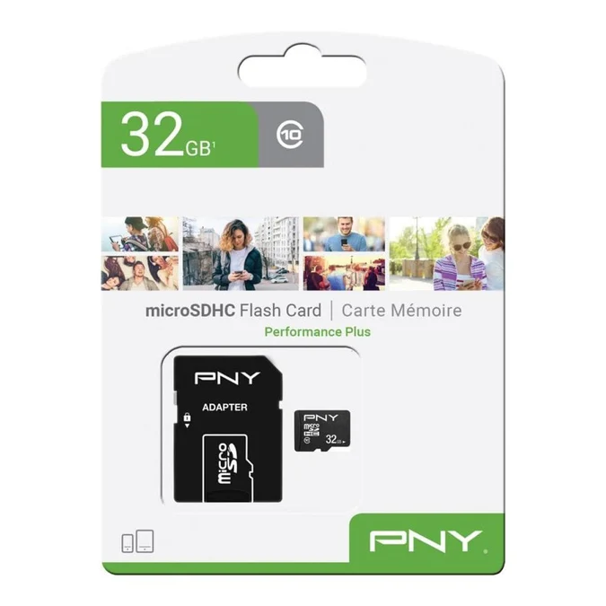 PNY 32GB microSDHC UHS-I Class 10 Memory Card (100MB/s Read)