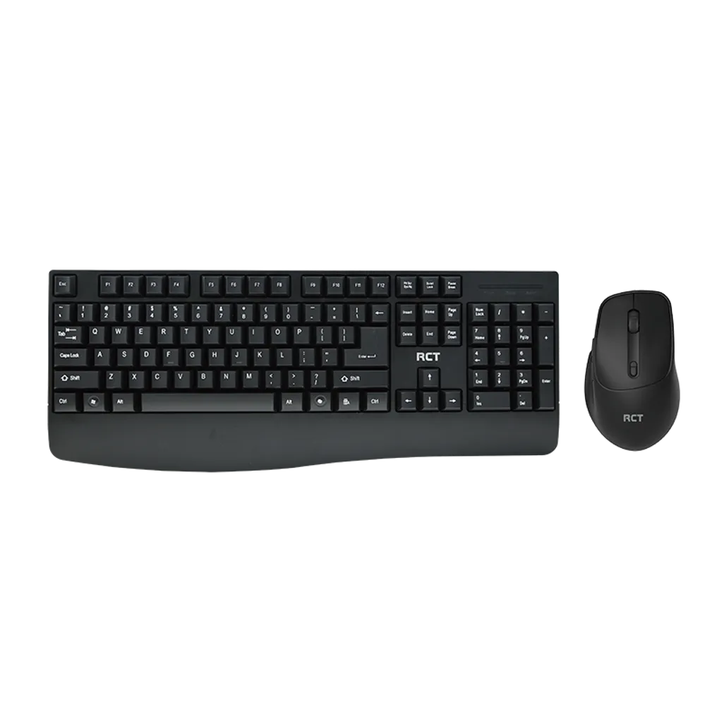 RCT Wireless Keyboard & Mouse Combo |104-Key Membrane Keyboard | AI Tool Key | Silent Optical Mouse