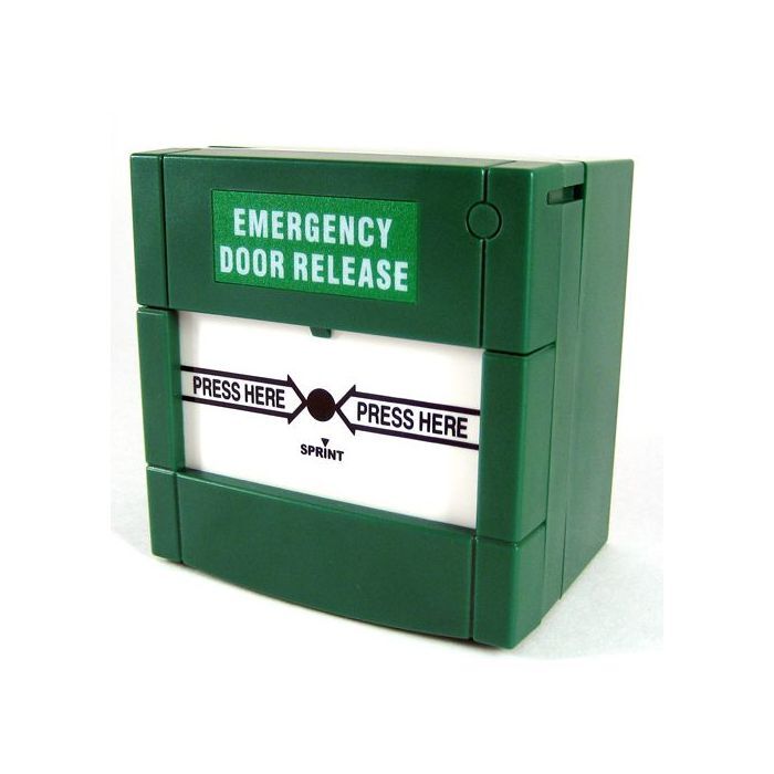 Emergency Door Release Green Double Pole Reset