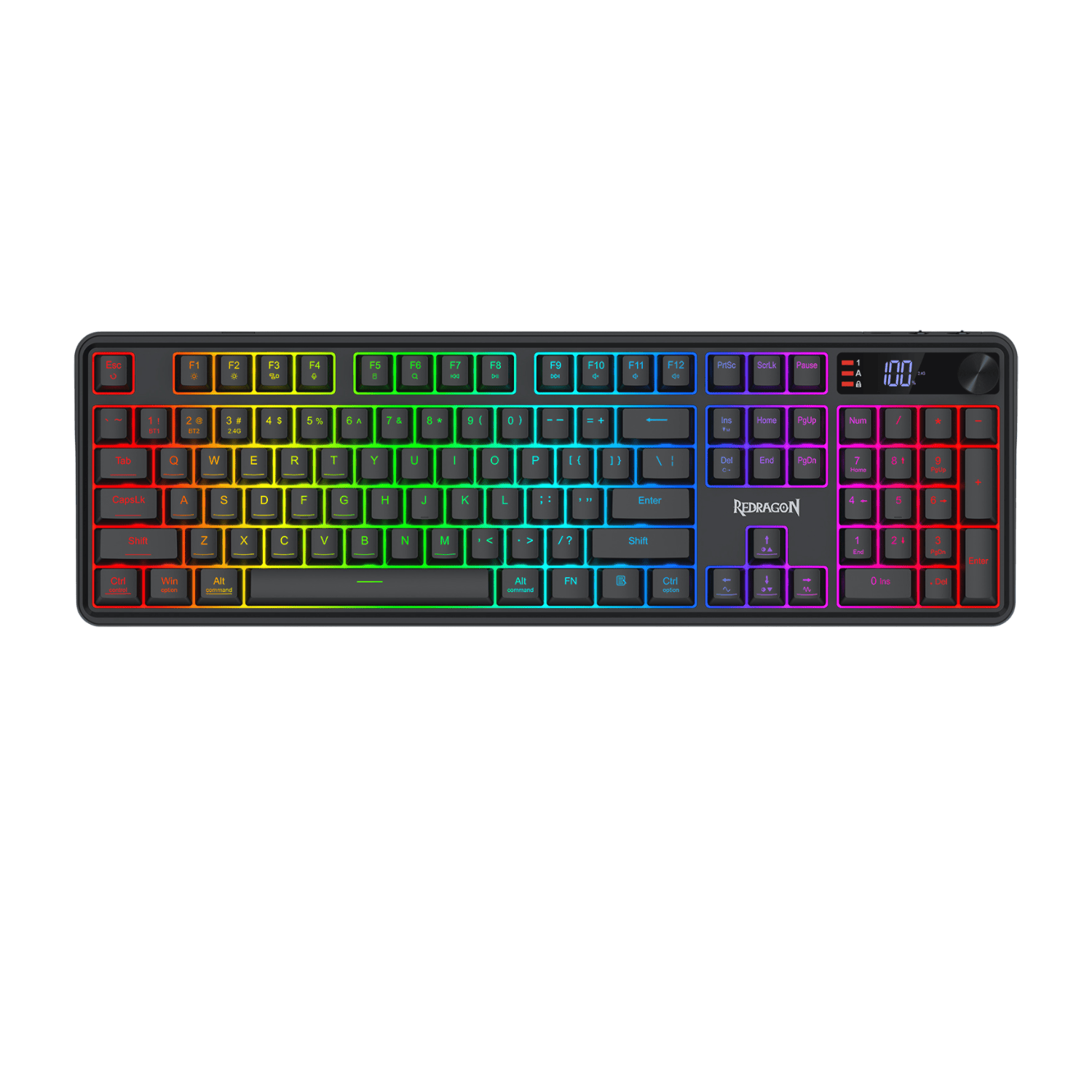Redragon RM104 PRO Volcano RGB Wireless Membrane Gaming Keyboard - Black