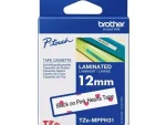Brother 12MM Black on Hearts tape (4m)