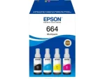 Epson 664 Ink Bottles Multipack 280ml (total) 1 x Black, 1 x Cyan, 1 x Magenta, and 1 x Yellow bottle
