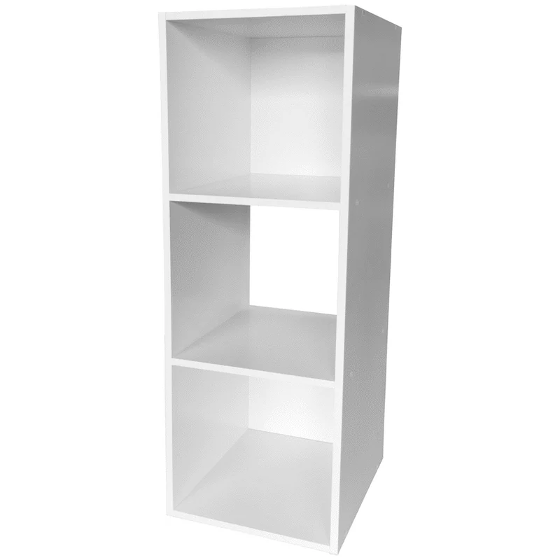 Everfurn Grayscale 3 Tier Bookshelf White High Pressure Laminate
