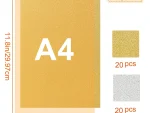 Creality - Gold and Silver Self-Adhesive Glitter Cardstock - 40 Sheet