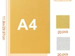 Creality - Gold and Silver Self-Adhesive Glitter Paper - 40 Sheet Pack