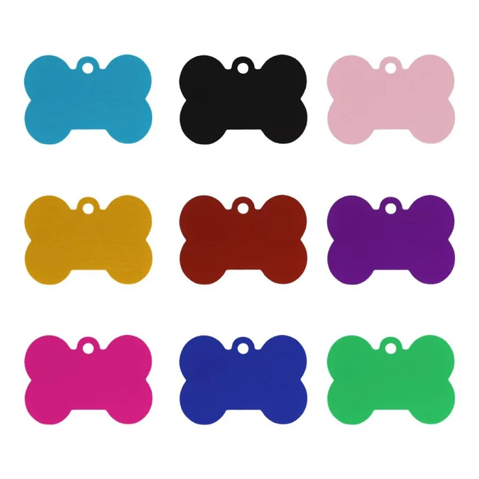 Creality - Anodized Aluminium Bone-Shaped Dog Tags - 18 Piece Pack