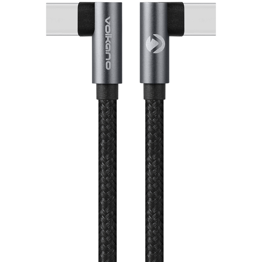 Volkano Weave Series USB-C to USB-C Cable 2m (60W) Right Angle - USB2.