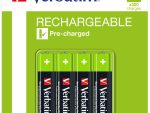 Verbatim AAA Premium Rechargeable Batteries 4 Pack