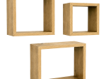 Everfurn Lotus Floating Wall Shelves - Set of 3