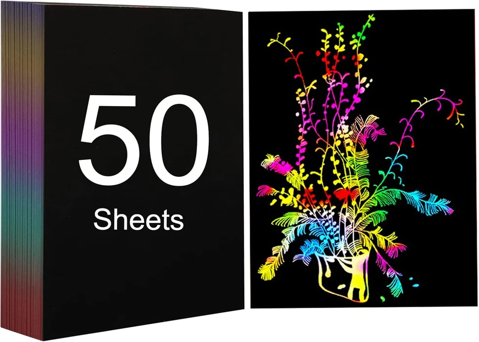 Creality - A4 Rainbow Magic Scratch Art Paper - 50 Sheet Pack