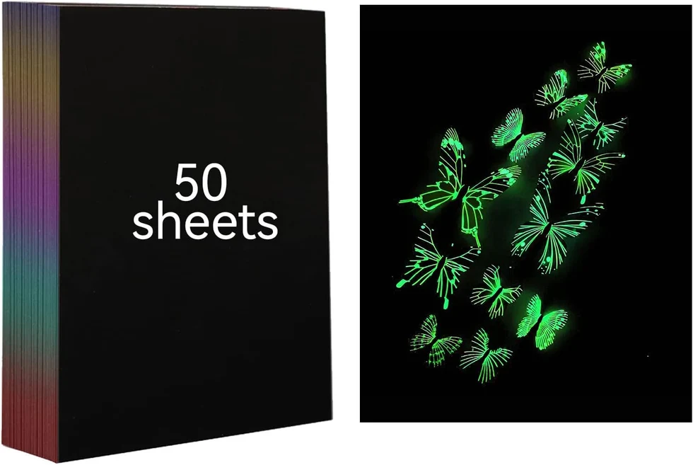 Creality - Luminous Scratch Art Paper - 50 Piece Pack