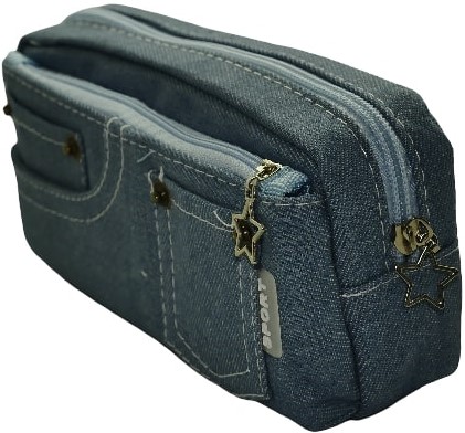 Brainware Blue Denim Pencil Case