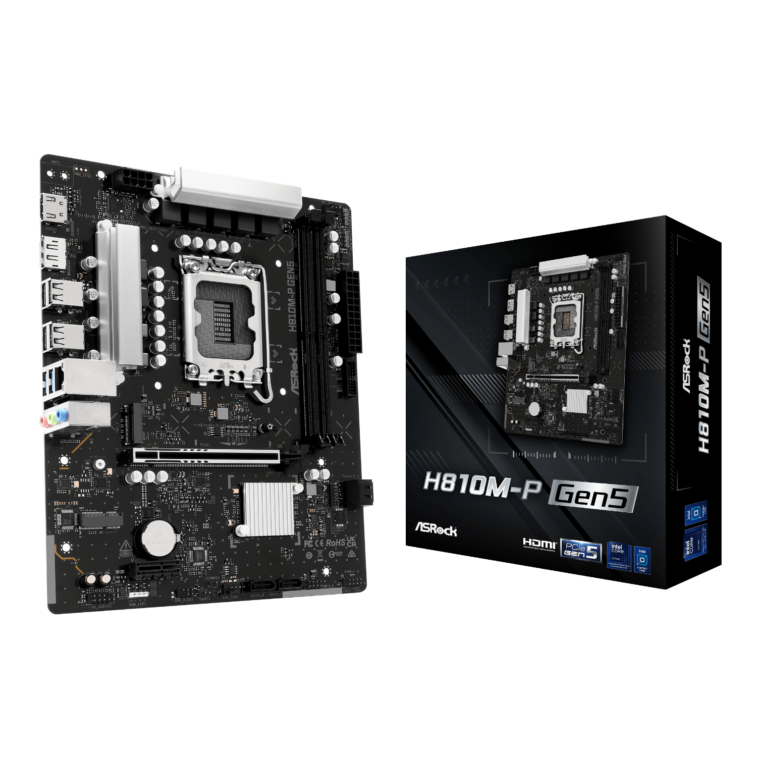 ASRock H810M-P Gen 5 Intel LGA 1851 M-ATX Motherboard