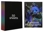 Creality - A4 Rainbow Holographic Laser Scratch Art Paper - 50 Sheet Pack