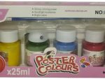 Bertand 6 x 25ml Assorted Poster Paint Colors Set