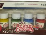 Bertand 6 x 25ml Assorted Acrylic Paint Colors Set
