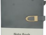 Brainware A5 Grey NoteBook With Magnetic Clip
