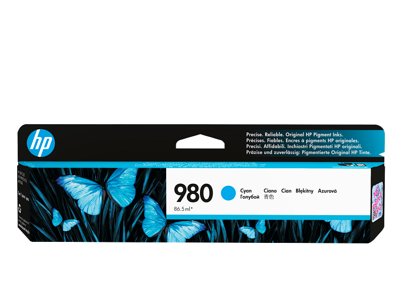 HP 980 Original Cyan Ink Cartridge for Officejet Enterprise Color MFP