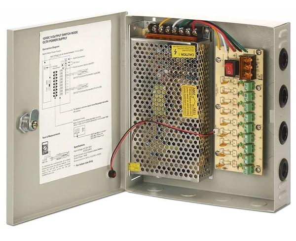 CCTV Power Supply 10 Amp 9 Way 12V (physical product might differ)