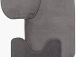 Casey 3 Piece Bathroom Mat Set Dark Grey 50X80