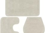 Casey 3 Piece Bathroom Mat Set Cream 50x80