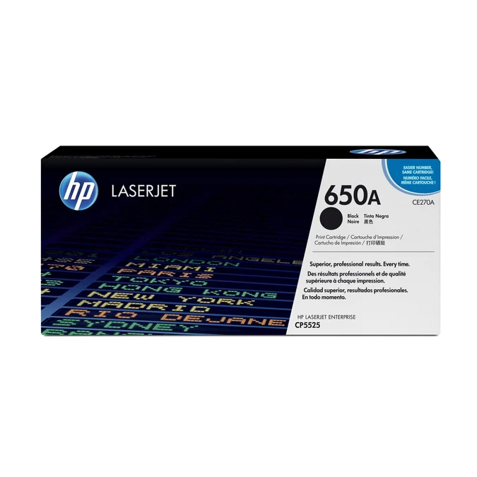 HP 650A Original Black LaserJet Toner Cartridge (CE270A)
