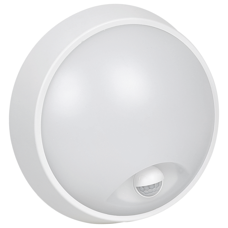 Ellies Spectra Series - AC 15W Round LED Bulkhead with 3CCT and Sensor - WT